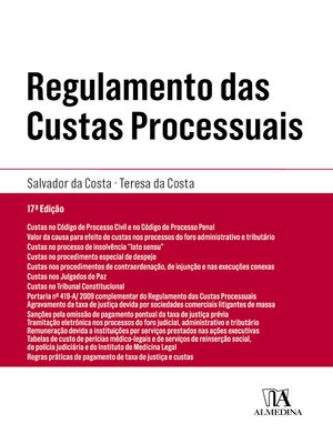 cover image of Regulamento das Custas Processuais--17ª Edição